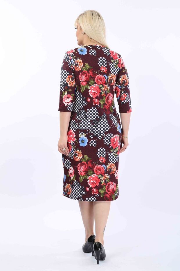 فستان كبير الحجم مع جيوب منقوشة 38C-2015 - 4