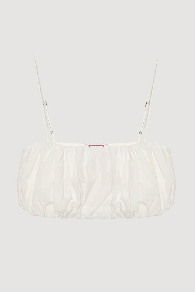 Thin Strap Balloon Bustier Blouse Ecru - 2