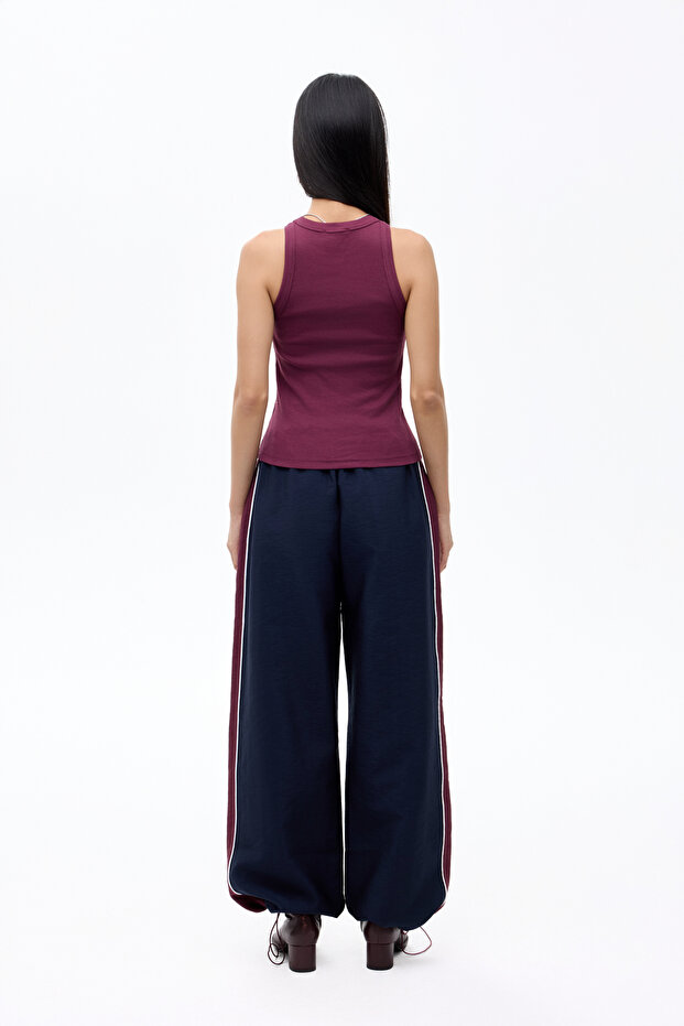 Halter Yaka Basic Fitilli Atlet Mürdüm - 5