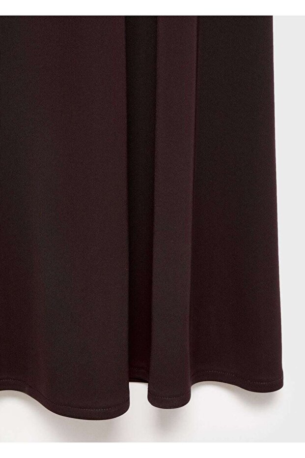 Asimetrik yaka evaze elbise - 7