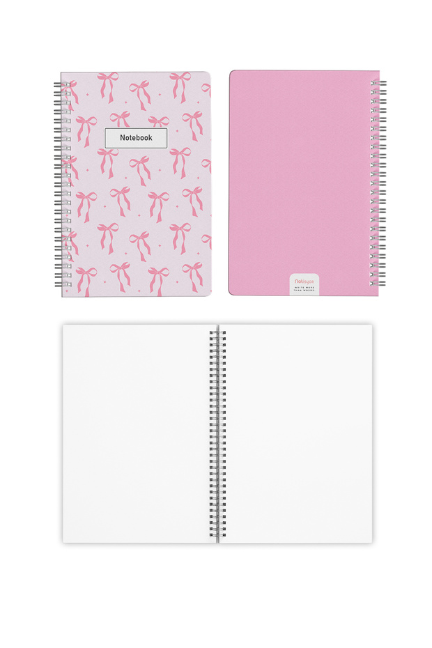 A5 Spiral School Notebook 148 Sheets Set of 2 Ribbons Themed 1 Lined - 1 Unlined Notebook, Notebook - 3