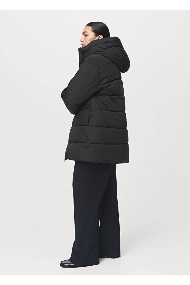 Kapüşonlu kapitone anorak - 7