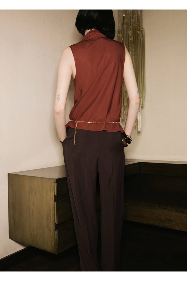 Fular yakalı bluz - 4