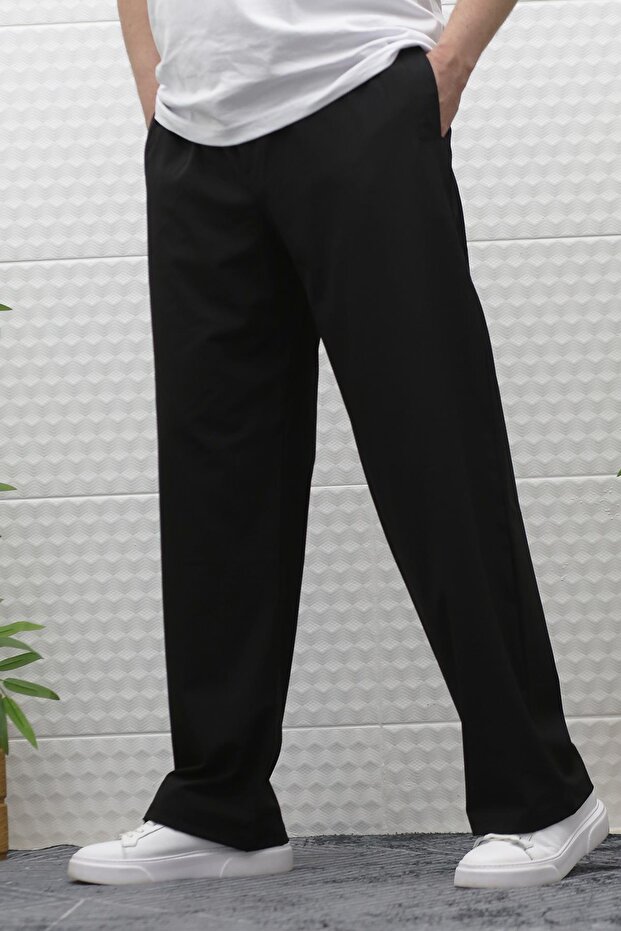 Men's Lycra Baggy Pants Straight Leg Parachute Fabric Trousers
