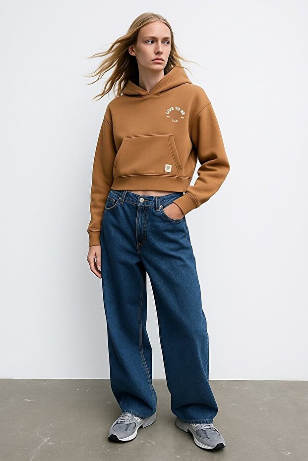 Kahve Rengi Sweatshırt - 1