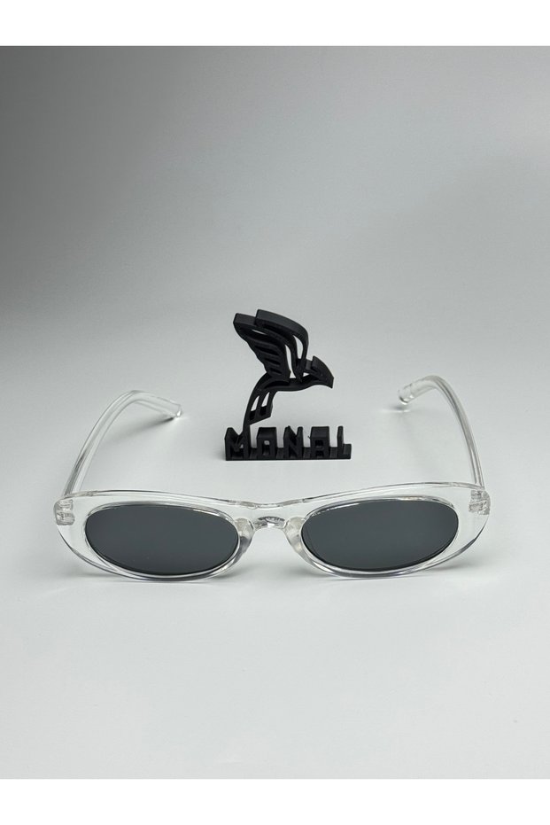 Metro Transparent Sunglasses, Oval, Black Glass Colored