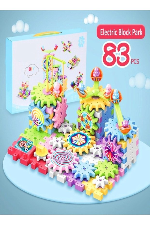 83-Pieces Electric Building Blocks Gear Toys Educational Toddler Toy Kit Construction Toys 36x6x22 c