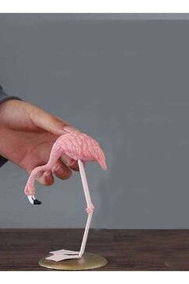 1-Piece Resin Flamingo Figurine Desk Ornamented Showpiece Home Decoration Item 7x14 cm