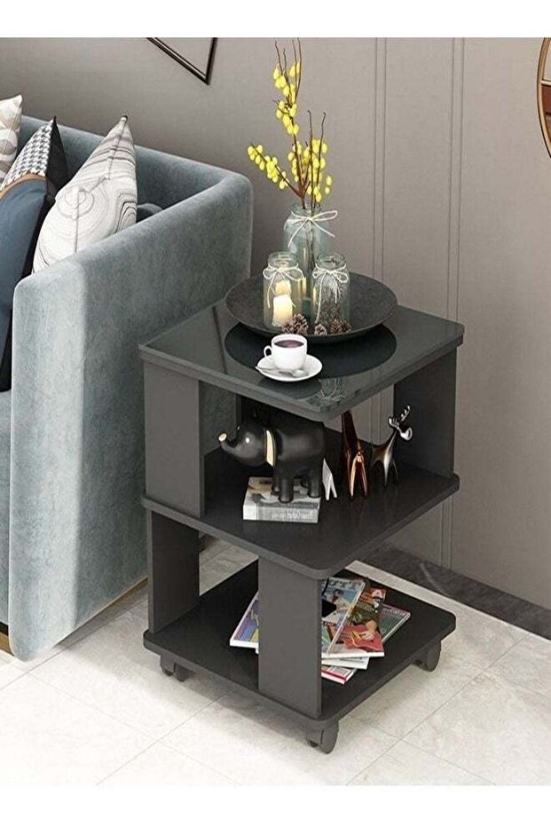 Modern Multipurpose Unique Design Simple Nightstand Durable Side Table Living Room Bedside Cabinet
