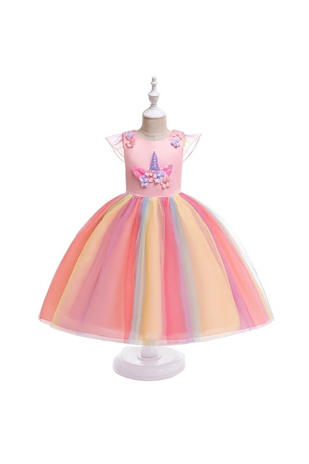 1-Piece Beautiful Dress Costume for Girls Kids Costumes Children Party Birthday Fancy Gown Toddler B