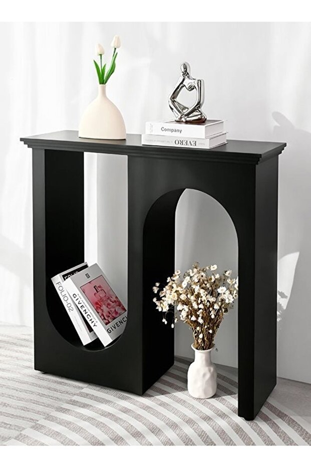 Italian Light Luxury Double Arc Narrow Entryway Table Minimalist Modern Decorative Console Table Rec
