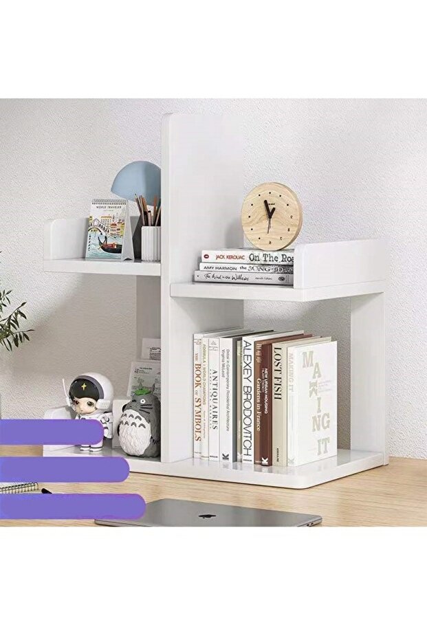 Multi-Layer Large Space Desktop Bookshelf Organizer and Accessories Storage Display Rack - 2