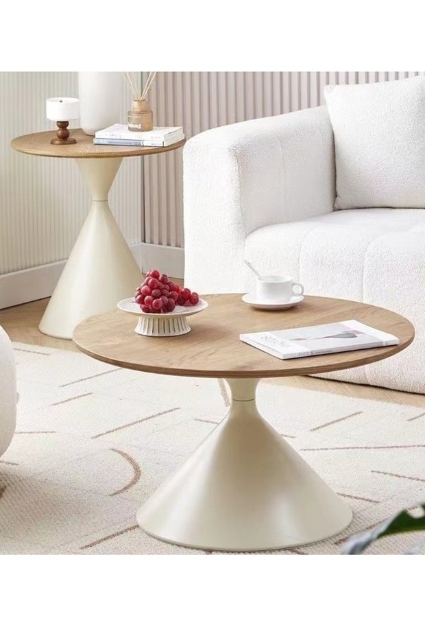 Set of 2 Multipurpose Modern Design Nested Coffee Tables Strong Base Side Tables - 5