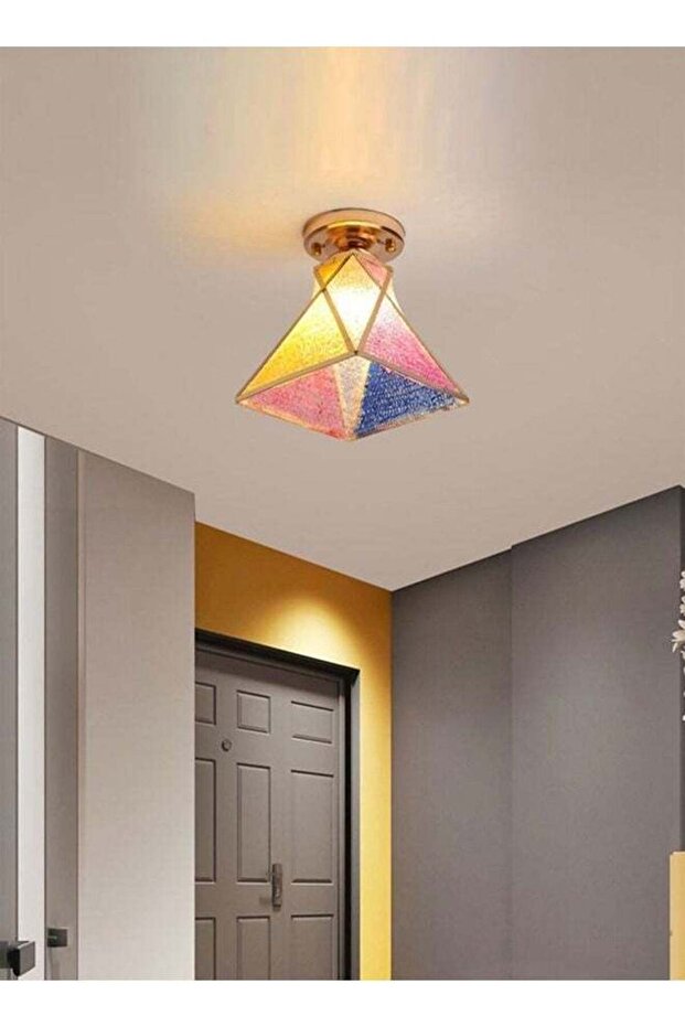 Modern Creative Multicolor Triangular Shape Iron Ceiling Lamp - 1