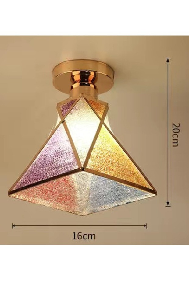 Modern Creative Multicolor Triangular Shape Iron Ceiling Lamp - 4