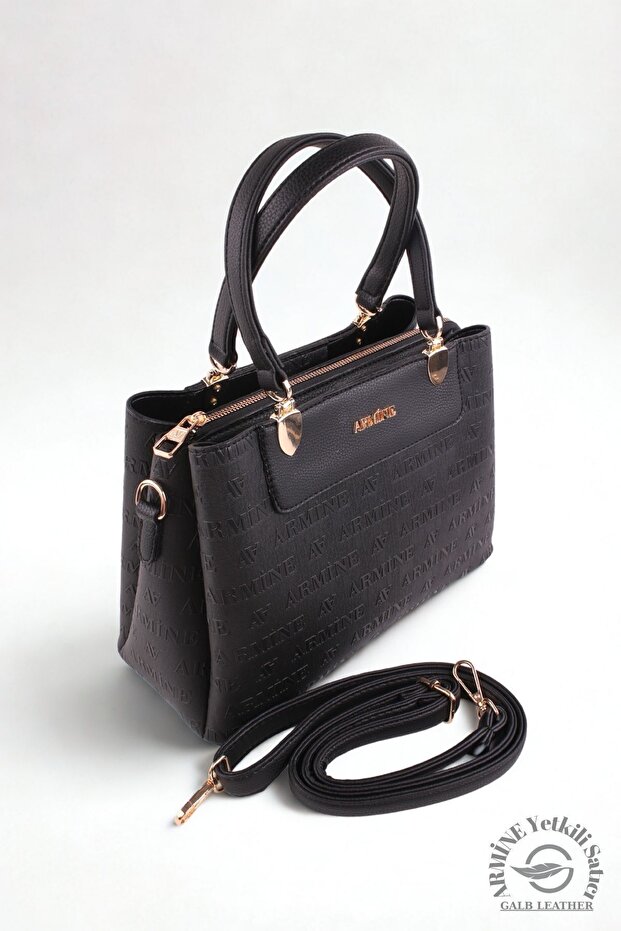 Original Armine Premium Quality Women's Shoulder and Hand Bag Suitable for Daily Use Embossed Black +1 206