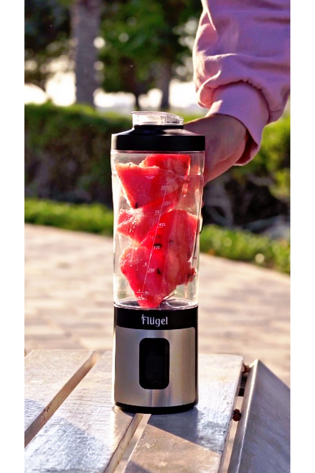 Flügel Portable Blender 600ML – Ice Crusher, Type-C Fast Charge, Leak-Proof, Black