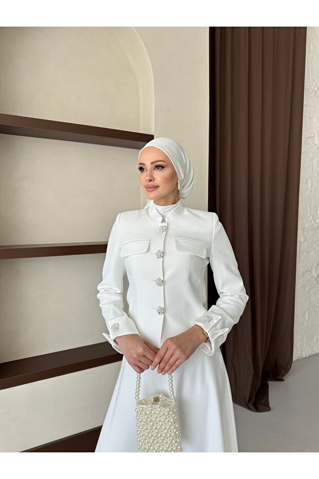 Zircon Stone Detailed Vintage Double Women's Set