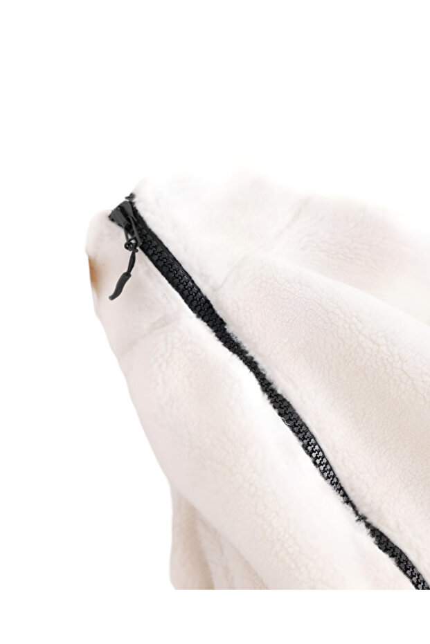 Oversize Zippered Plush Jacket - 5