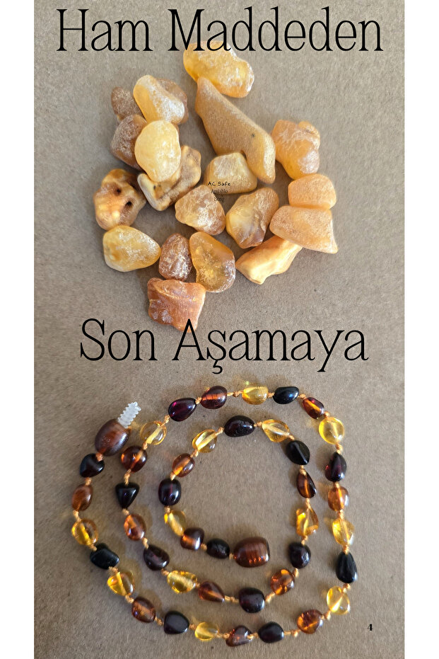 Sertifikalı Bebek Kehribar Kolye - Diş Kolyesi - 5