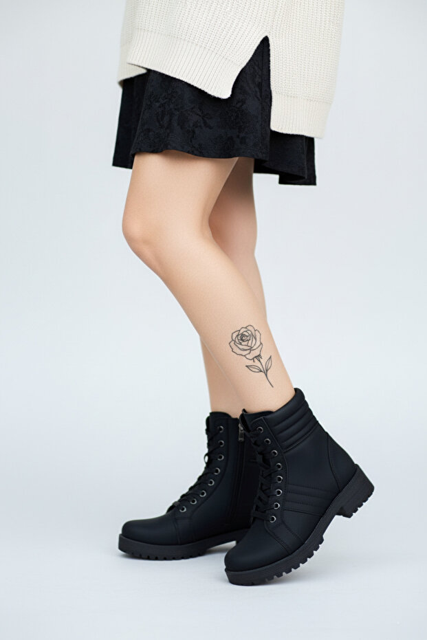 Extra Mat Siyah Kadın Postal Bot 0012285 - 7