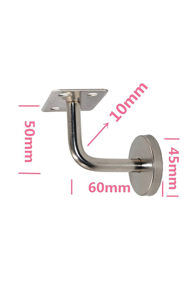 flat support 1PC Stair Handrail Brackets Stainless Steel 50x60mm Wall Support Hand Rail Silver Balus