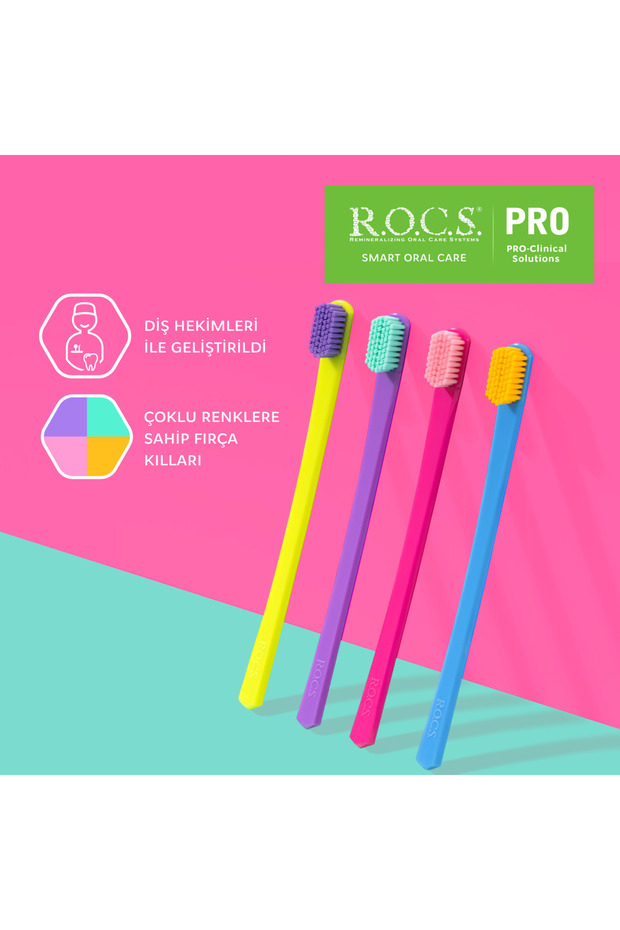 R.O.C.S. PRO Colors 5940 Diş Fırçası - Orta Sert MAVİ - 4