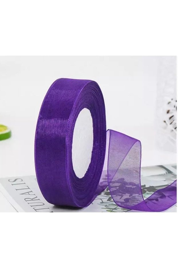 Organza Purple Ribbon 2 Cm 50 Meters Gift Ornament
