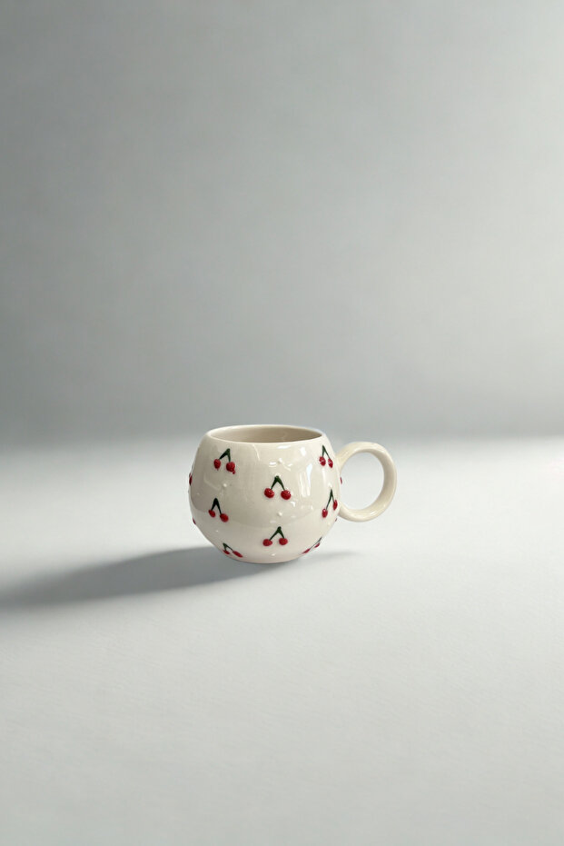 Cherry Embossed Single Handmade Mug - 5