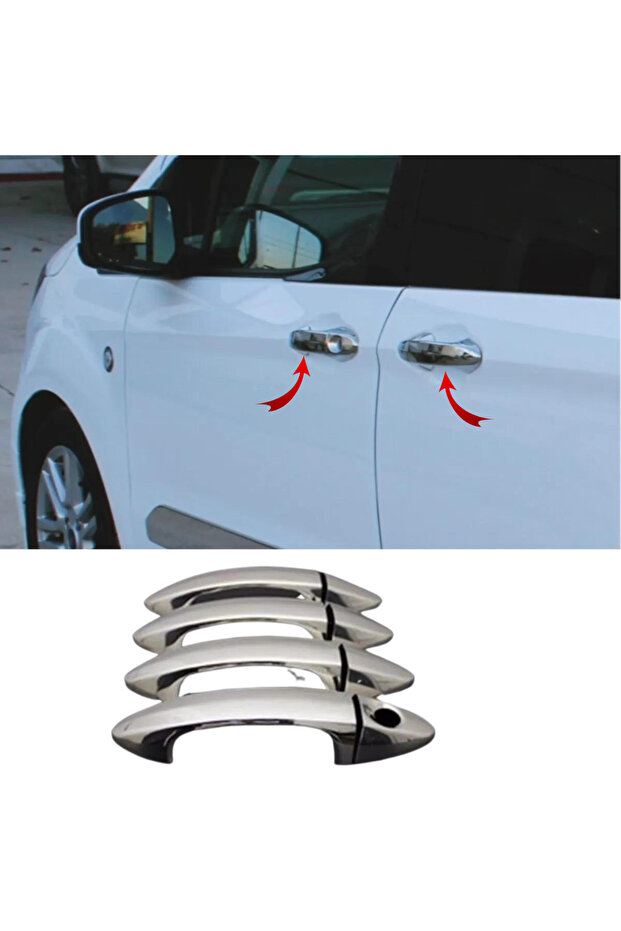 Ford Tourneo Courier Krom Kapı Kolu 4 Kapı 2014 Üzeri Paslanmaz Çelik - 1