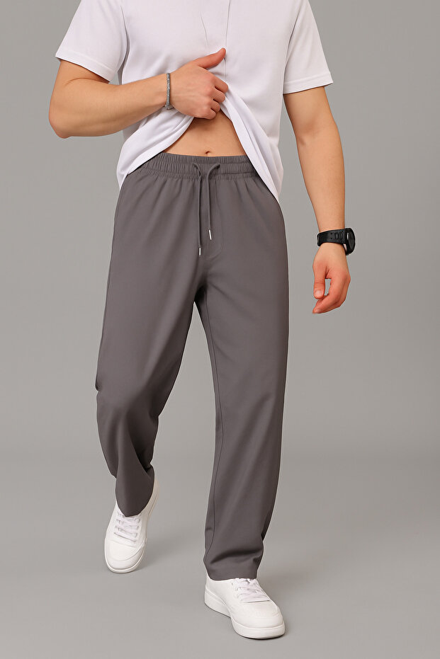 Men's Baggy Loose Cut Parachute Fabric Elastic Waist Trousers