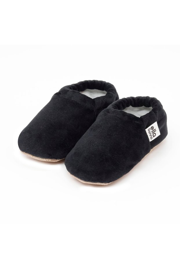 Non-Slip Sole, Velvet Baby Booties, Home Boot Slippers, Nursery Shoe Booties, Black