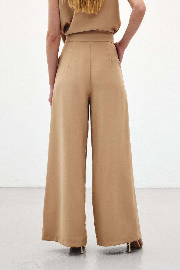 Geniş Paça Pantolon - Camel - 8
