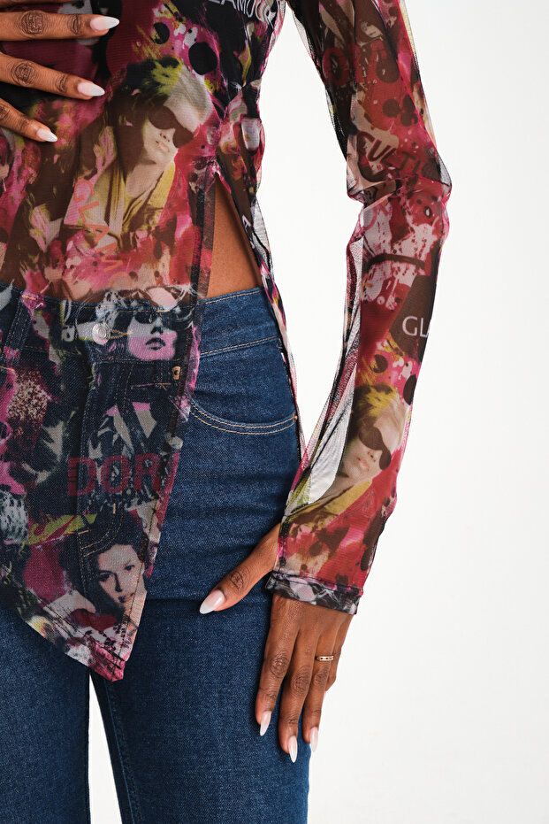 Yırtmaç Detaylı Bluz - 9