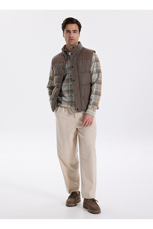 Kapitone Kahve Erkek Yelek F5WM-YLK 2336 - 4