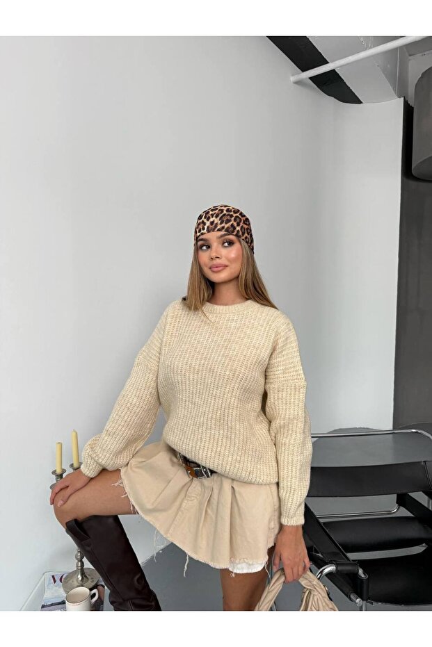 Balon Kol Triko Oversize Kazak - 6