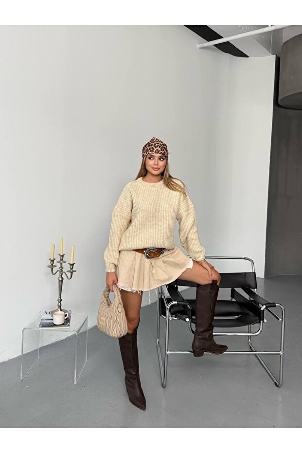 Balon Kol Triko Oversize Kazak - 5