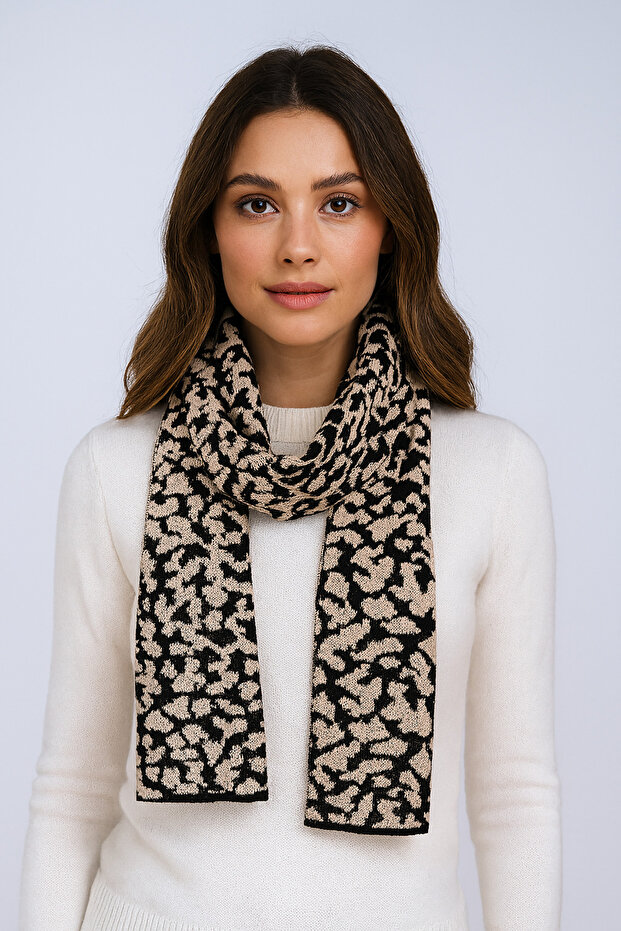 وشاح تريكو بنقشة الفهد - 3