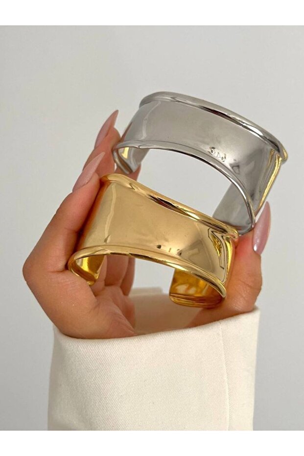 Çelil Kalın Marka Kelepçe Bileklik Tiffany Bone Cuf Kelepçe - 6