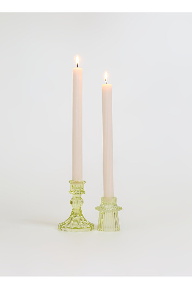 Şamdan Mum, Bedensiz, Bej - 4