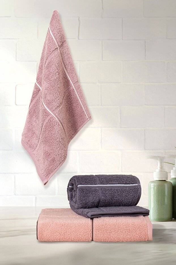 Square Series Micro Cotton 30X50Cm Set of 3 Towels