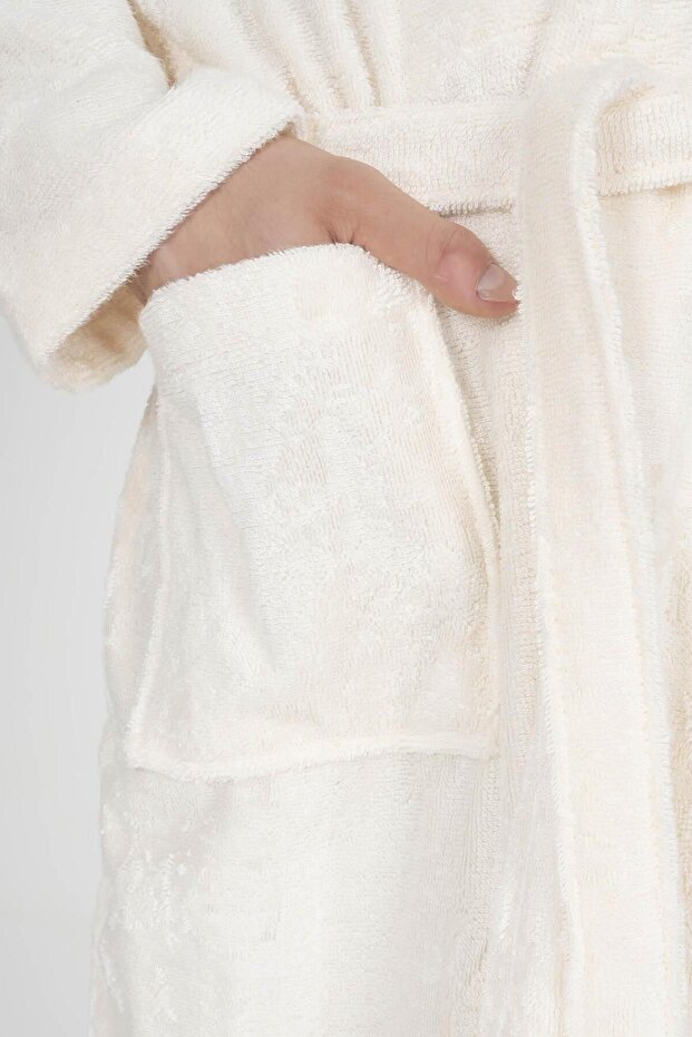 Bukle Gramajlı Bambu Unisex Bornoz - 3