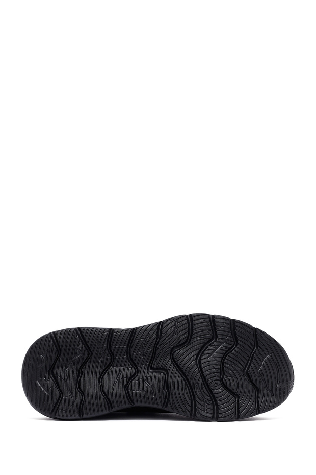 Zero Erkek Siyah Bağcıklı Kalın Tabanlı Kumaş Sneaker 25SFD69696F - 4