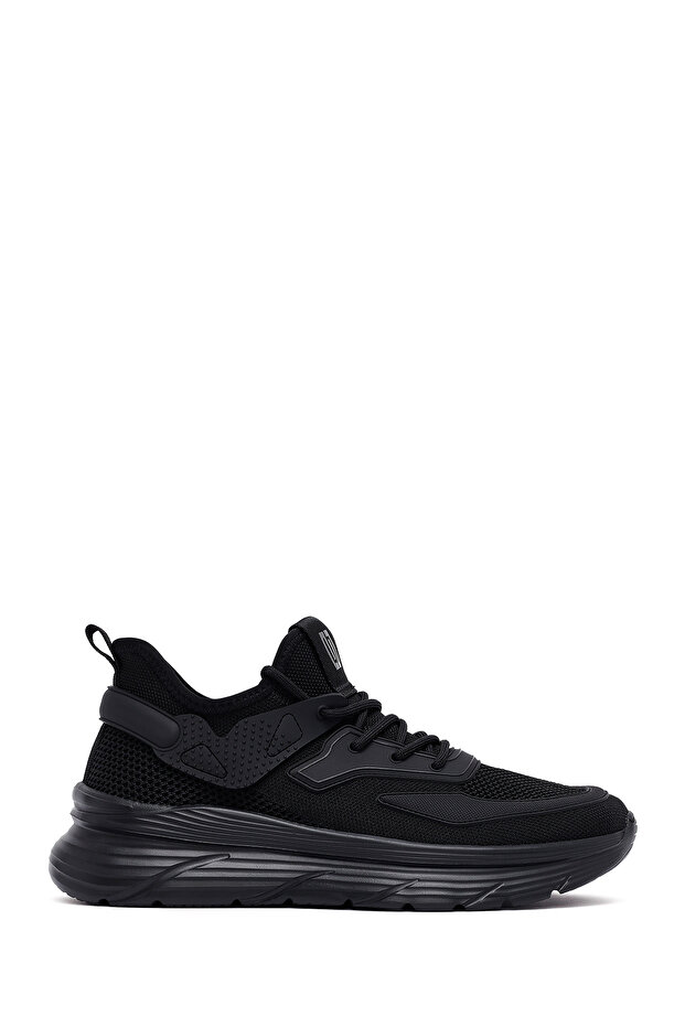 Zero Erkek Siyah Bağcıklı Kalın Tabanlı Kumaş Sneaker 25SFD69426F - 1