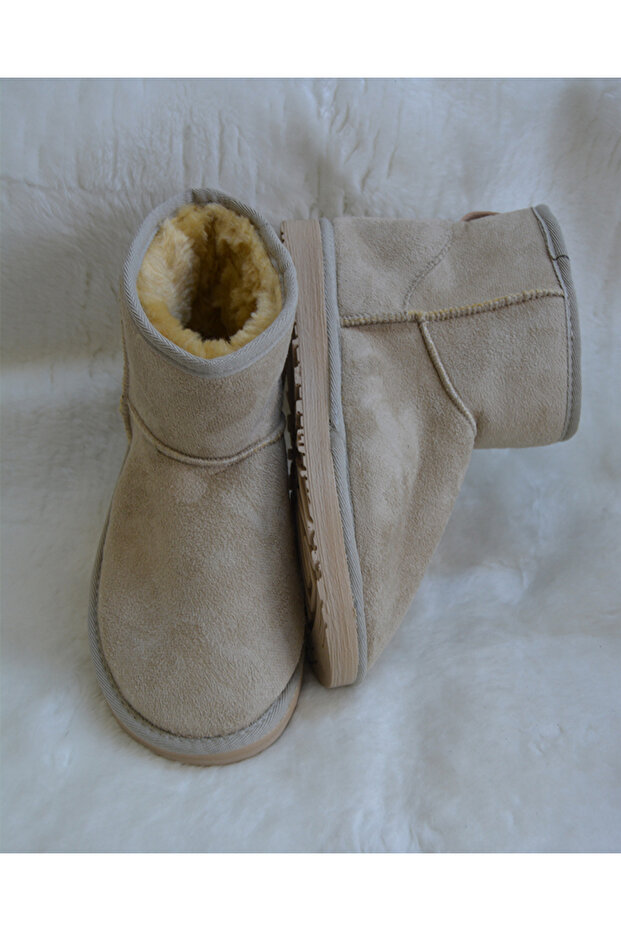 Kadın Bej Mini Süet Bot Kışlık Bot & bootie - 1