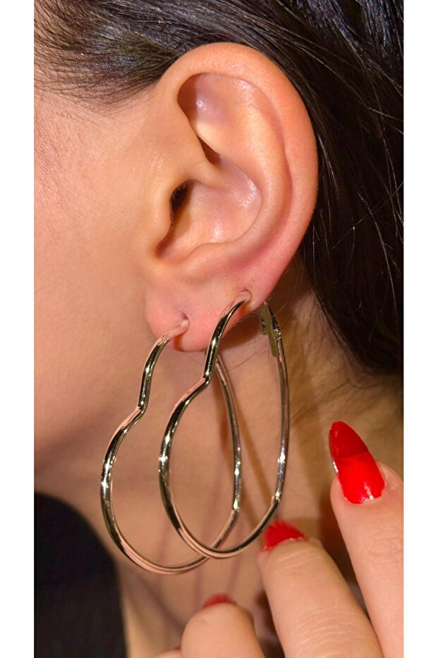 Klipsli Trend Kalp Küpe - 1