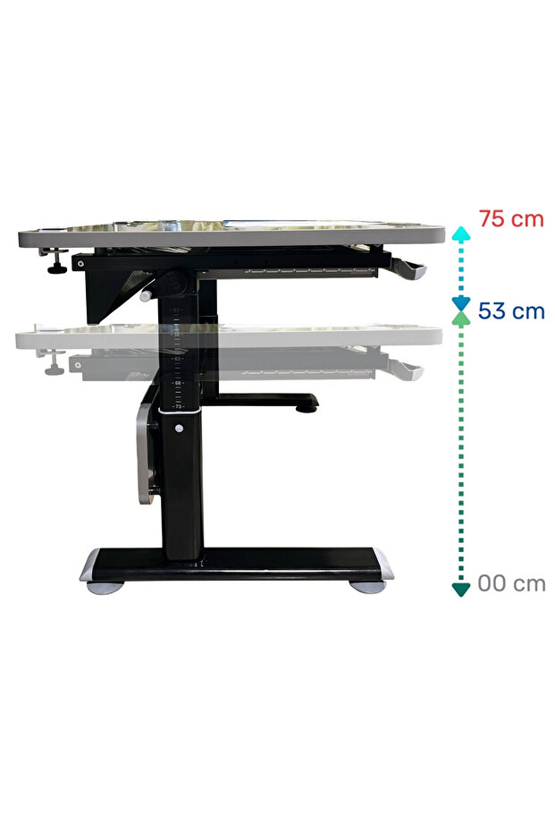 Mini Vega Simple Çalışma Masası, Yükseklik Ayarlı Çalışma Masası, Çocuk Ders Çalışma Masası Antrasit - 4