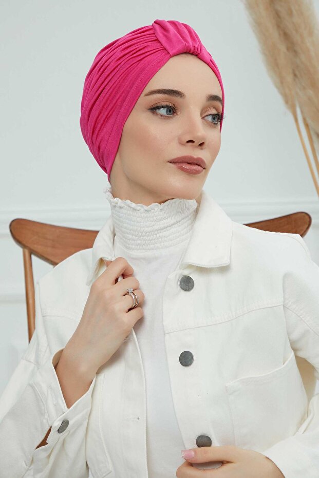 Stylish and Useful Bonnet, Fuchsia, B-68