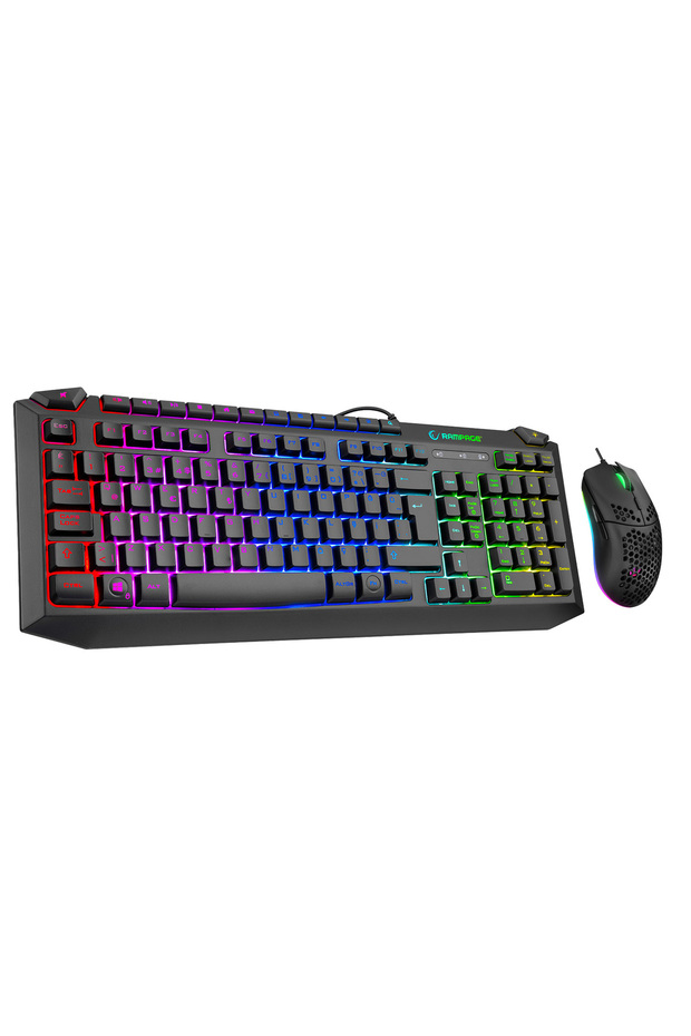 KB-R310 BROKER V2 Siyah Usb Gökkuşağı Zemin Aydınlatmalı 12800 DPI Oyuncu Klavye + Mouse Set - 3