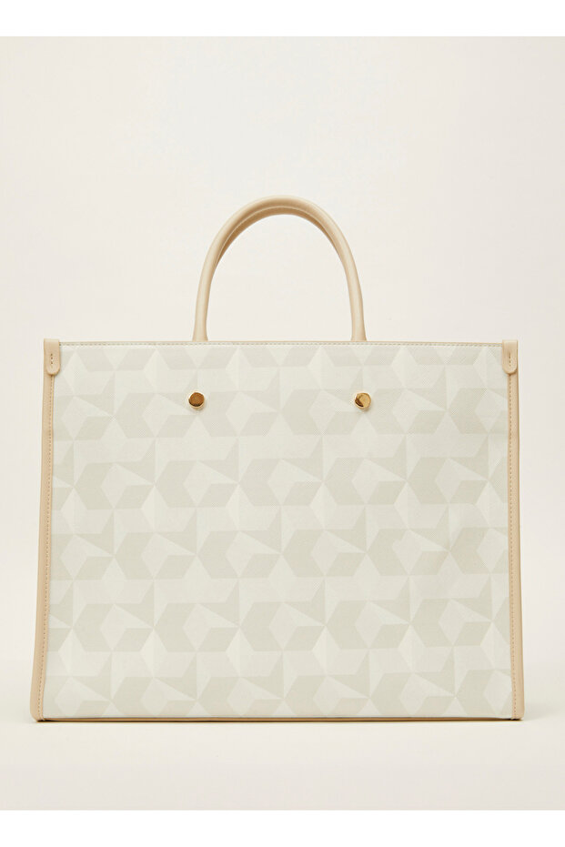 Große Einkaufstasche mit schrägem Monogramm - 3